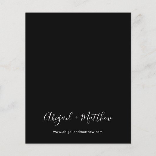 Budget Black White Minimalist Wedding Invitation (Achterkant)