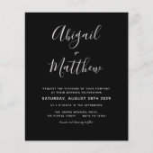 Budget Black White Minimalist Wedding Invitation (Voorkant)
