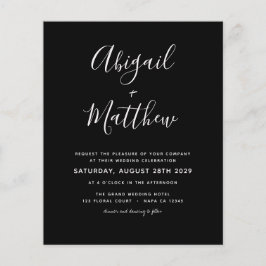 Budget Black White Minimalist Wedding Invitation F Flyer