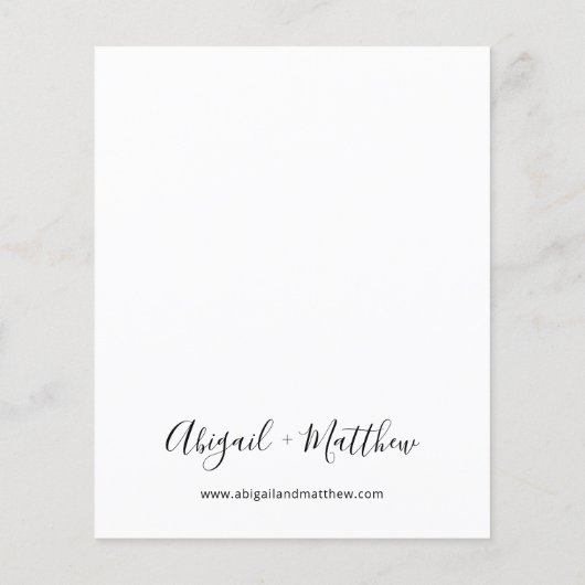 Budget Black White Minimalist Wedding Invitation Flyer (Achterkant)