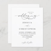 Budget Black & White Modern Calligraphy 3 Wedding (Voorkant / Achterkant)