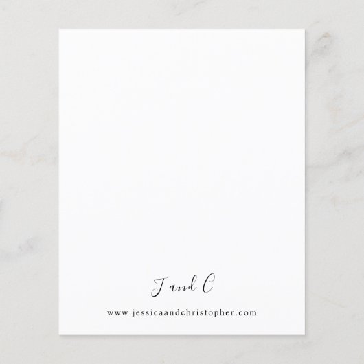 Budget Black & White Modern Calligraphy 3 Wedding (Achterkant)