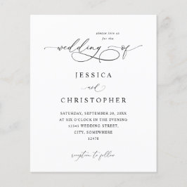 Budget Black & White Modern Calligraphy 3 Wedding Flyer