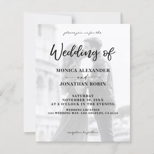 Budget Black White Modern Photo Vertical 2 Weddens (Voorkant)