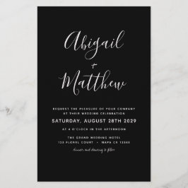 Budget Black White Modern Photo Wedding Invitation