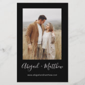 Budget Black White Modern Photo Wedding Invitation (Achterkant)