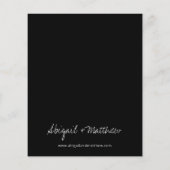 Budget Black White Modern Wedding Invitation Flyer (Achterkant)