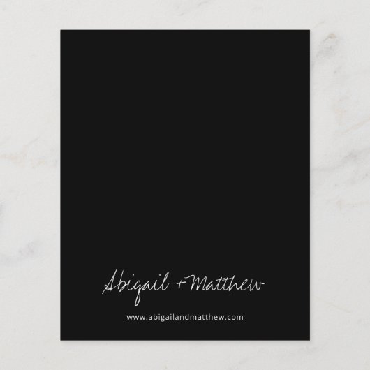Budget Black White Modern Wedding Invitation Flyer (Achterkant)