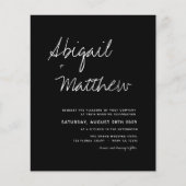 Budget Black White Modern Wedding Invitation Flyer (Voorkant)