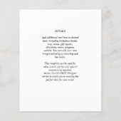 BUDGET Black White MONOCHROME Weddenschap PAPIER Flyer (Achterkant)