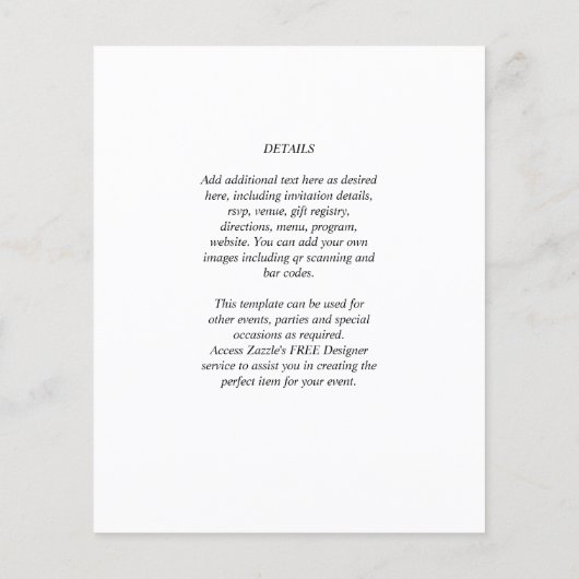 BUDGET Black White MONOCHROME Weddenschap PAPIER Flyer (Achterkant)