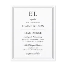 Budget Black White Monogram Weddenschap