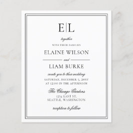 Budget Black White Monogram Weddenschap