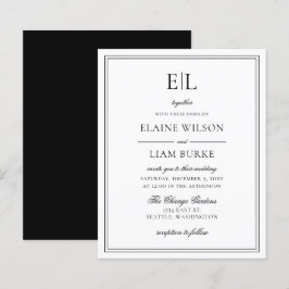 Budget Black White Monogram Weddenschap