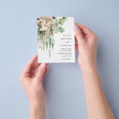 Budget Black & White Peonies Wedding Invitation Flyer (Hand)