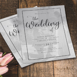 Budget Black White Photo Wedding Invitation Flyer