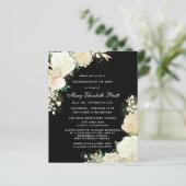 Budget Black White Roos Floral (Staand voorkant)