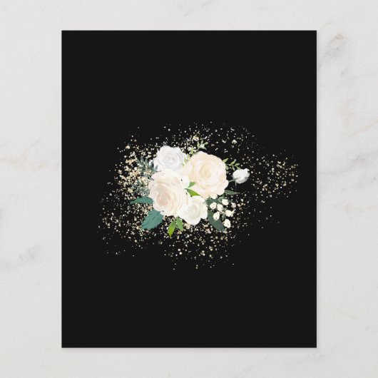 Budget Black White Roos Floral (Achterkant)