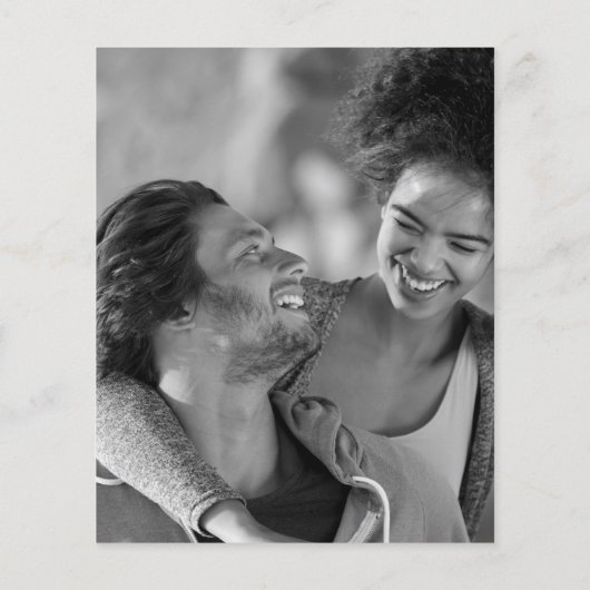 Budget Black White Script Photo Weddenschap (Achterkant)