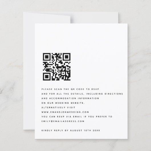 BUDGET Black White Script QR Code Weddenschap uitn (Achterkant)