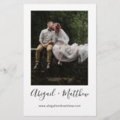 Budget Black White Simple Photo Weddenation (Achterkant)