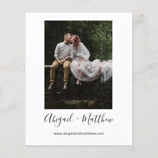 Budget Black White Simple Photo Weddenation Flyer (Achterkant)