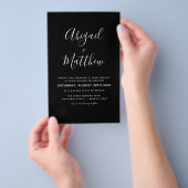 Budget Black White Simple Wedding Invitation Flyer (Hand)