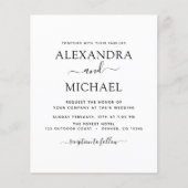 Budget Black White Wedding met Foto Uitnodiging (Voorkant)