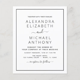 Budget Black White Wedding met Foto Uitnodiging F Flyer