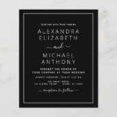 Budget Black White Wedding met Foto Uitnodiging F Flyer (Voorkant)
