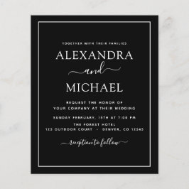 Budget Black White Wedding Modern Typografie