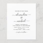 Budget Black White Wedding Modern Typografie (Voorkant)