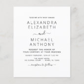 Budget Black White Wedding Modern Typografie (Voorkant)