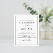 Budget Black White Wedding Modern Typografie (Staand voorkant)