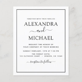 Budget Black White Wedding Modern Typografie