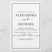 Budget Black White Wedding Modern Typografie (Voorkant)