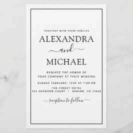 Budget Black White Wedding Modern Typografie