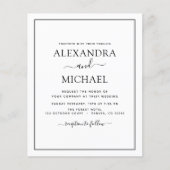 Budget Black White Wedding Modern Typography Flyer (Voorkant)