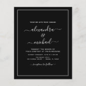 Budget Black White Wedding Modern Typography Flyer (Voorkant)