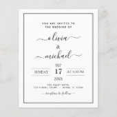 Budget Black White Wedding Modern Typography Flyer (Voorkant)