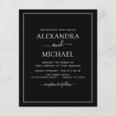 Budget Black White Wedding Modern Typography Flyer (Voorkant)