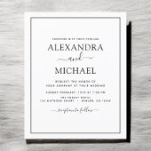 Budget Black White Wedding Modern Typography Flyer