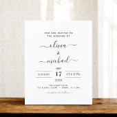 Budget Black White Wedding Modern Typography Flyer