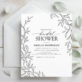 Budget Blad Zwart & Wit Bruids Douche Uitnodiging Flyer