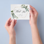 Budget Bladeren & Eucalyptus Goud Bedankt Flyer (Hand)