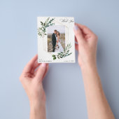 Budget Bladeren & Eucalyptus Goud Bedankt Foto Flyer (Hand)