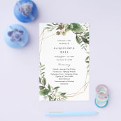Budget Bladeren & Eucalyptus Goud Trouwceremonie M Flyer (Enkel)