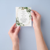 Budget Bladeren & Eucalyptus Gouden Trouwceremonie Flyer (Hand)