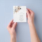 Budget Blauw & Beige Boho Bloem Gradiëringsfeestje Flyer (Hand)