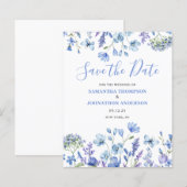 Budget Blauw Bloemstuk Save The Date (Voorkant / Achterkant)